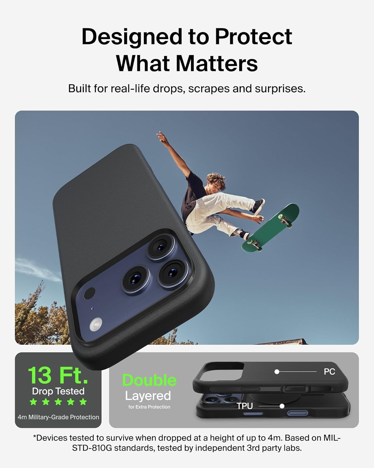 Belkin for iPhone 17 Pro Max Case, Protect, MagSafe Compatible w/Anti-Scratch & Anti-Yellowing Treated Coating, Touch Sensitive Camera Control - Military Grade, Slim Design, Shockproof, Protective