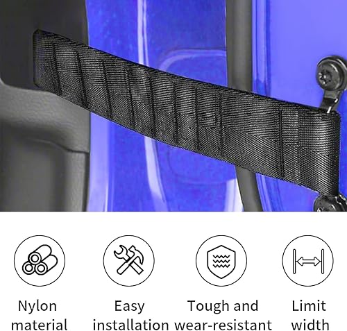 Miniatura 3 de 2 correas ajustables para control de puerta de automóvil, correa de nailon de limitación fuerte, correa de nailon para puerta de automóvil, repuesto