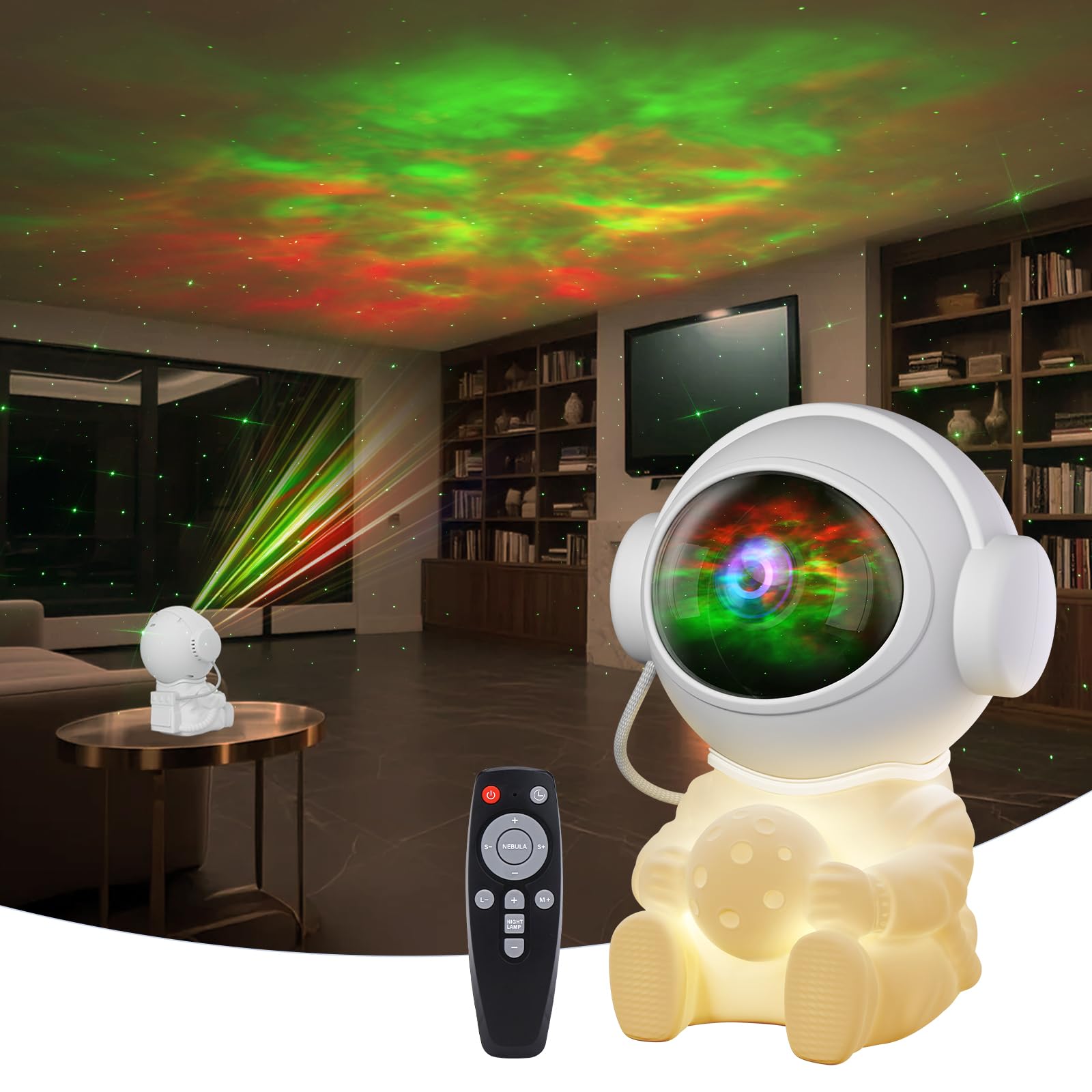 Fokky Astronaut Projektor, LED Sternenhimmel Projektor mit 29 Lichteffekte, Nachtlicht mit Fernbedienung Timer, Kreativ Galaxy Projector für Zimmer Deko, Kinder Erwachsene Geschenk Party