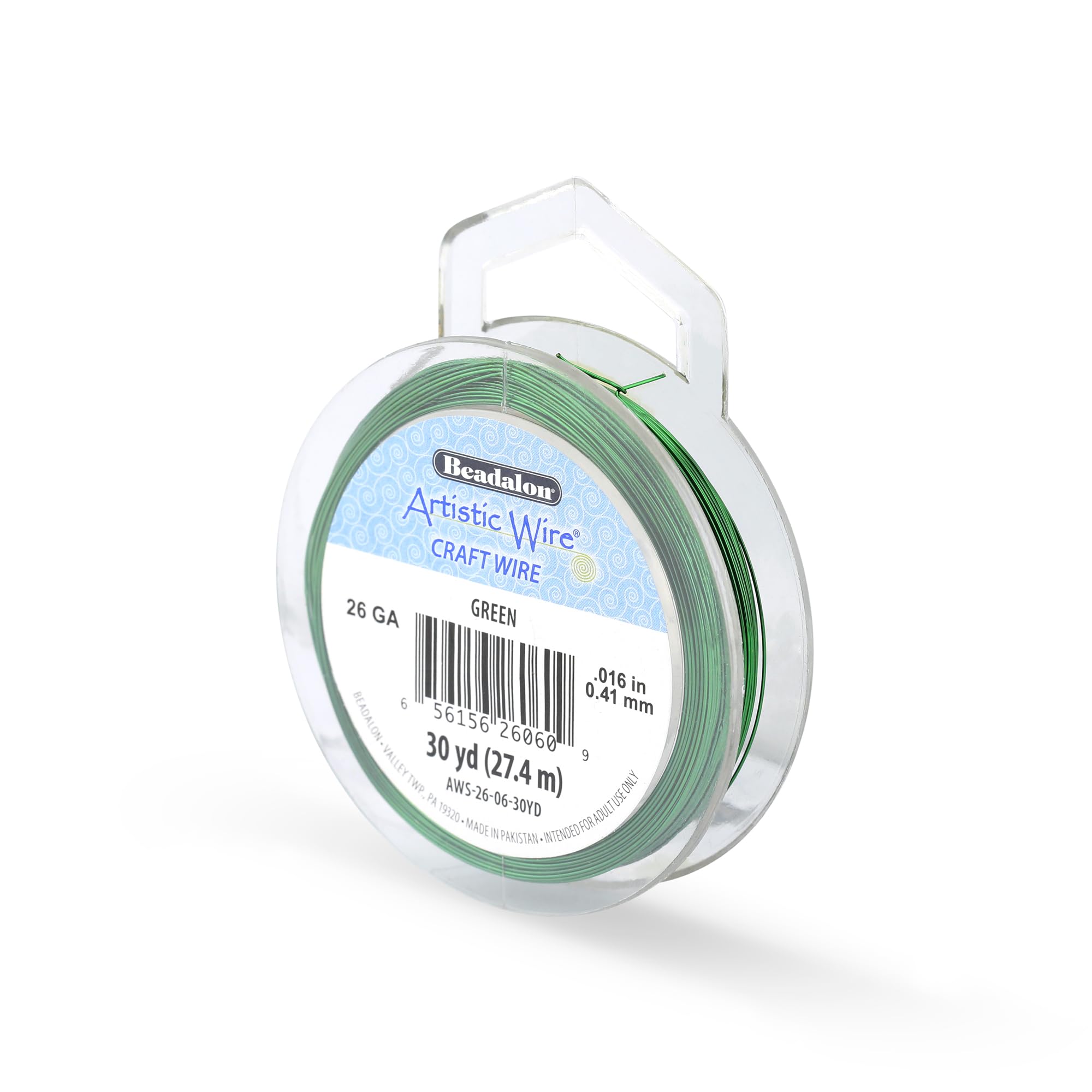 Beadalon 30-Yards Artistic 26-Gauge Wire, Green, 26 Gauge / 30 yd