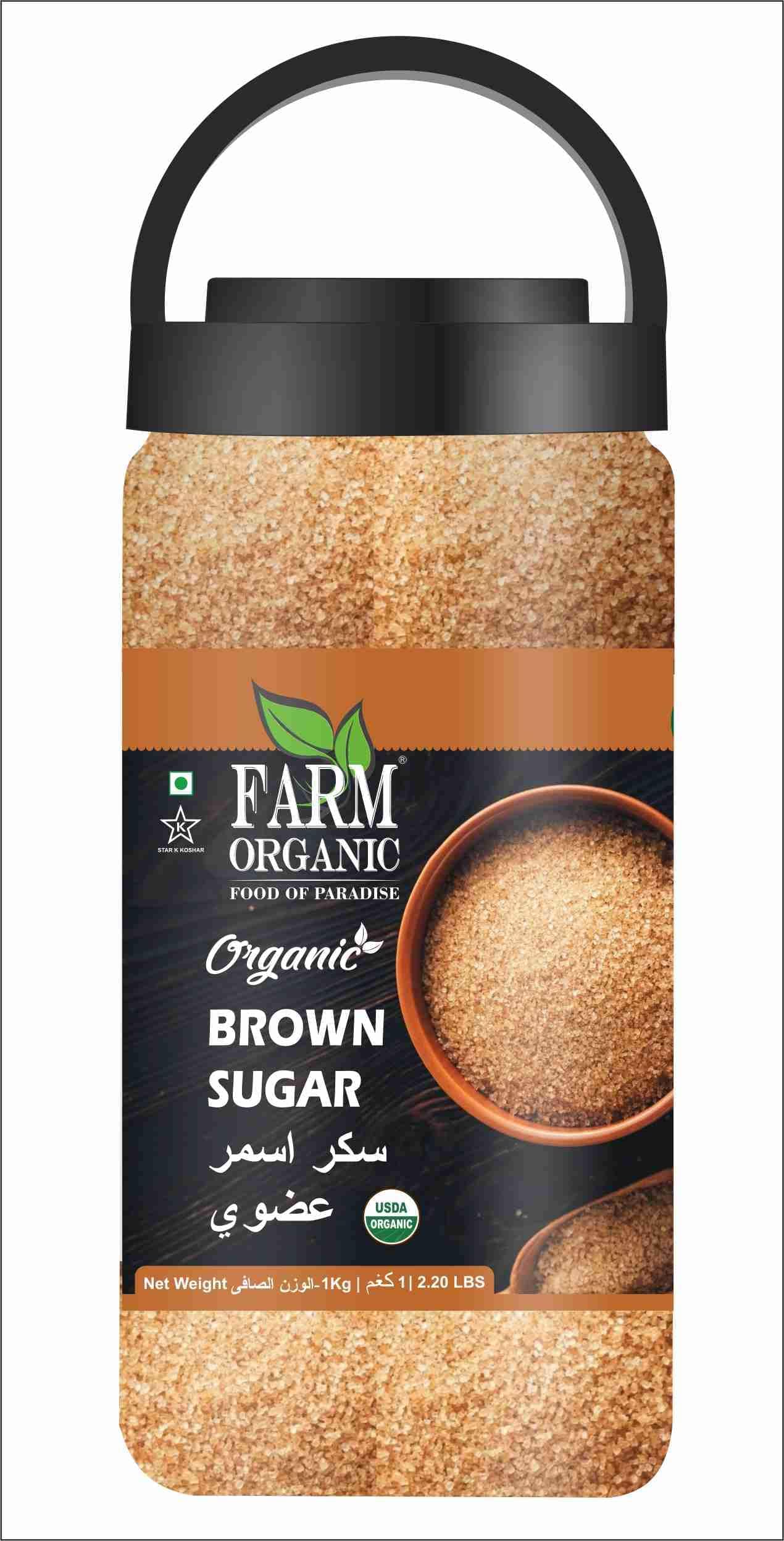 FARM ORGANICOrganic Brown Sugar | 1KG | Gluten Free | Halal | NonGMO