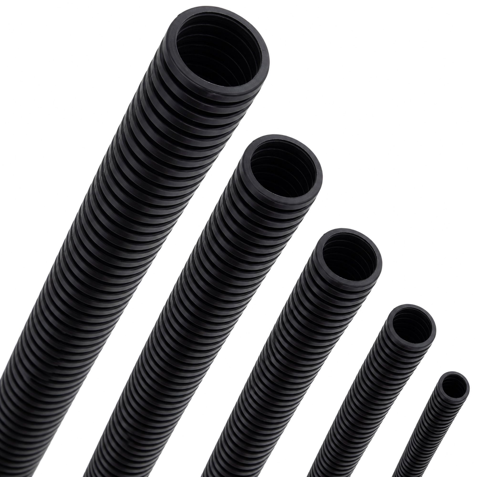 Seki Tubo corrugato da 21 mm, non scanalato, 10 m, nero, in polipropilene, flessibile, diametro interno 21 mm, per interni ed esterni, protezione cavi, per installazione elettrica di auto