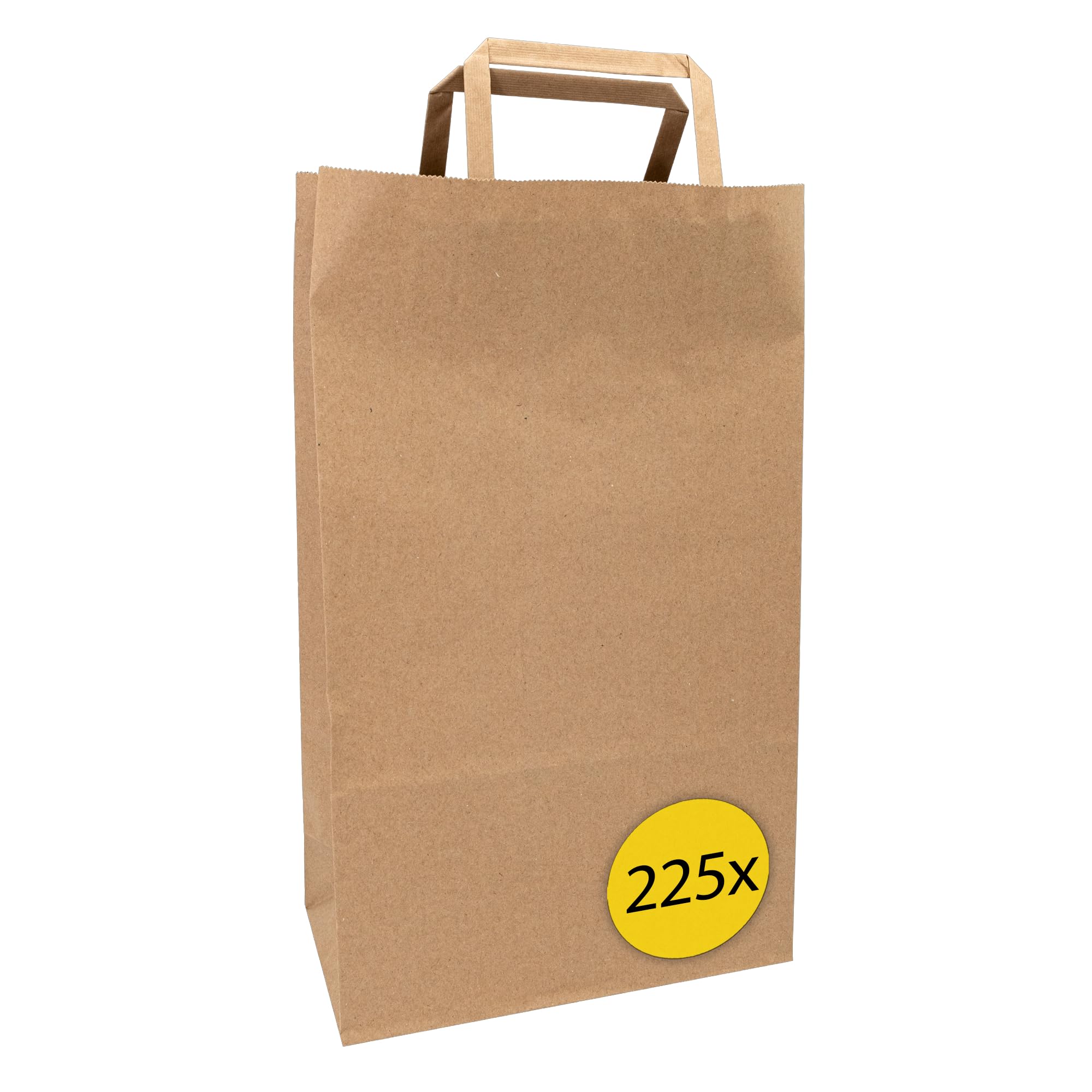 Idena 50063-225 - Papiertüten mit Henkel, 225 Stück, 25 x 11 x 32 cm, Geschenktüten aus Kraftpapier
