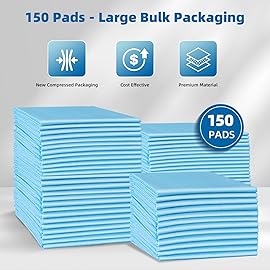 150 Count Disposable Beds Pads,23x36 Waterproof Adults Incontinence Chucks Underpads,Absorbent Leakproof Pee Pads for Kids,Elderly,Extra Large Dog Puppy Training Pad, Baby Changing Liner