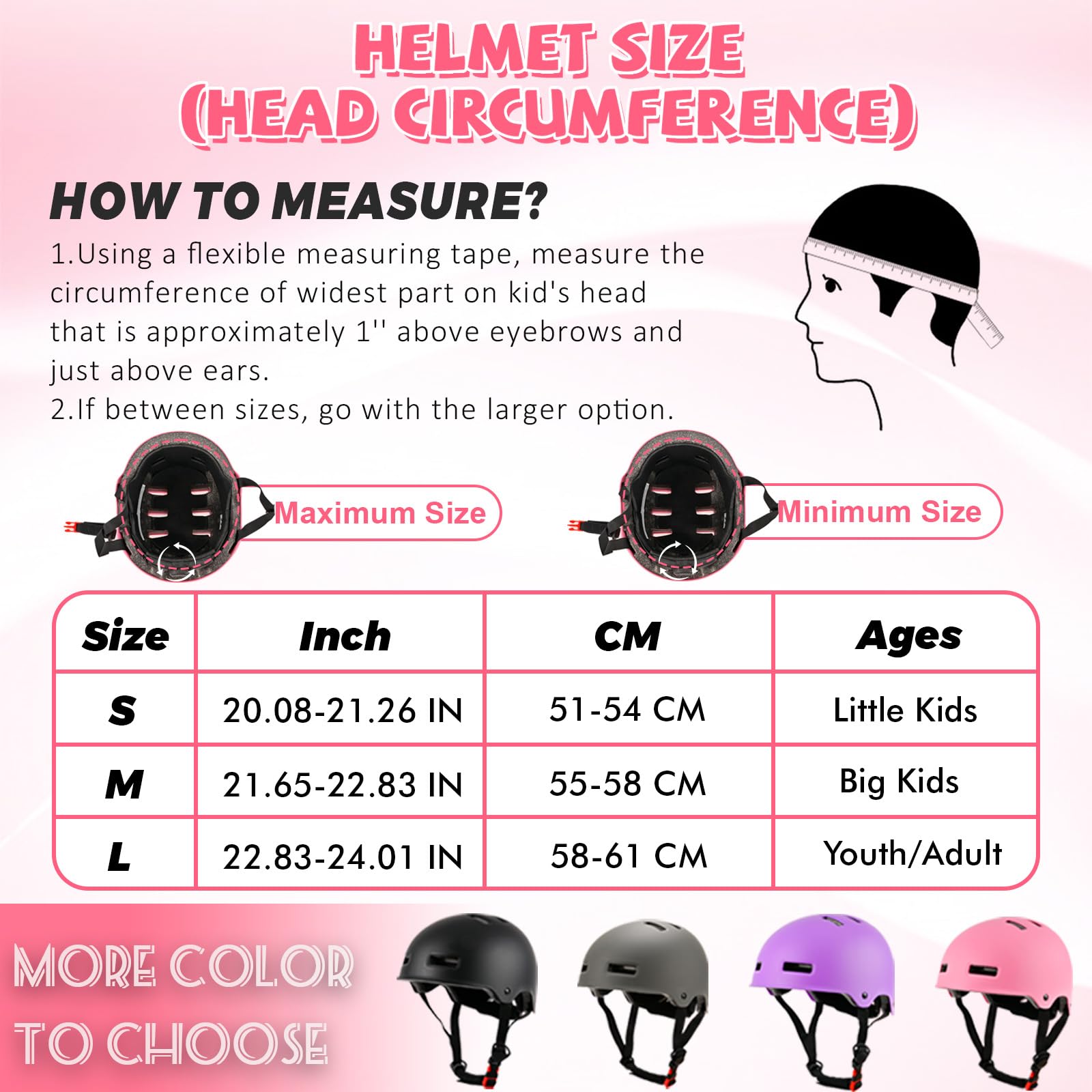 LOKJIJI Casco da bici regolabile per ragazzi ragazze giovani e adulti, Casco Protettivo per bambini per multisport skateboard monopattino bicicletta ciclismo pattinaggio