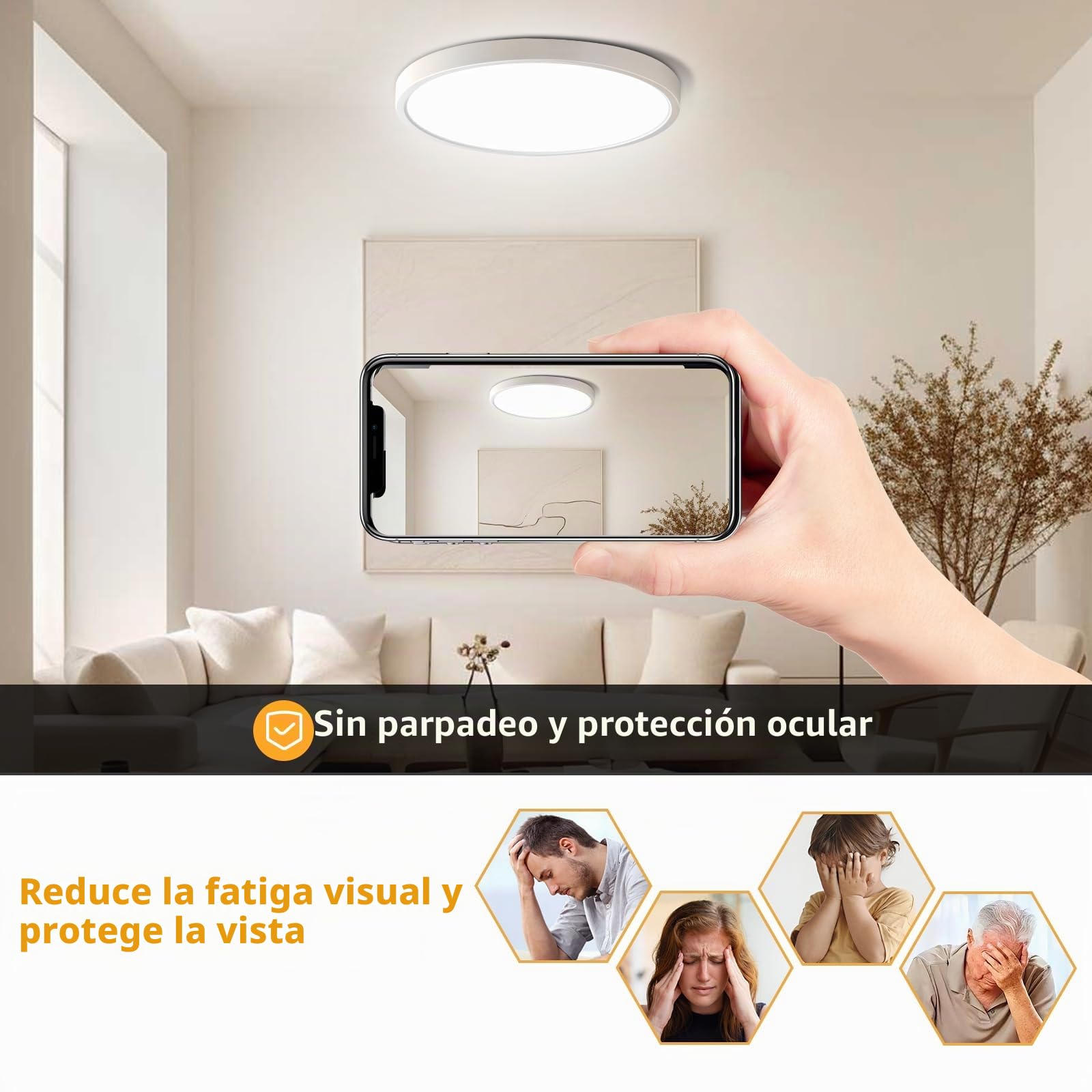 VivaLet 2 Piezas LED Plafon con Sensor de Movimientointeriores 28W 2800LM, 3000K-6000K Lampara Cocina Techo Regulable, con Mando a Distancia, IP54 con Sensor de Luz Para Baño Sótano Escalera 30cm