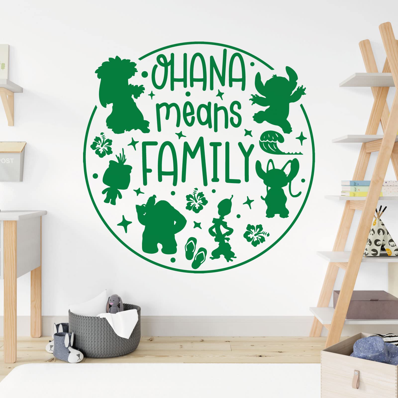 Ohana Means Family - Lilo and Stitch - Children Decal Wall Sticker [Large] [Meadow]