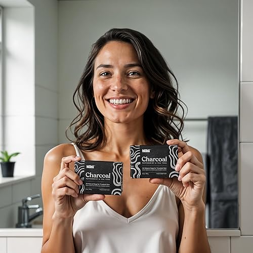 Miniatura 6 de Keika Barra de jabón negro carbón para eczema, psoriasis, cara, cuerpo, hombres, mujeres, adolescentes con piel grasa, 5 onzas