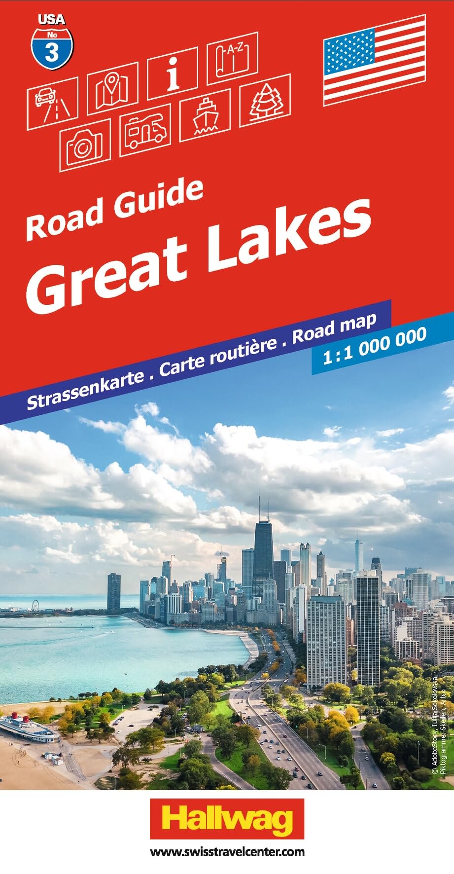 USA Road Guide No. 3 Great Lakes: Mit Chicago, Detroit, Niagara Falls, Isle Royale. Inkl. Stadtpläne, Ortsverzeichnis und Reiseinformationen
