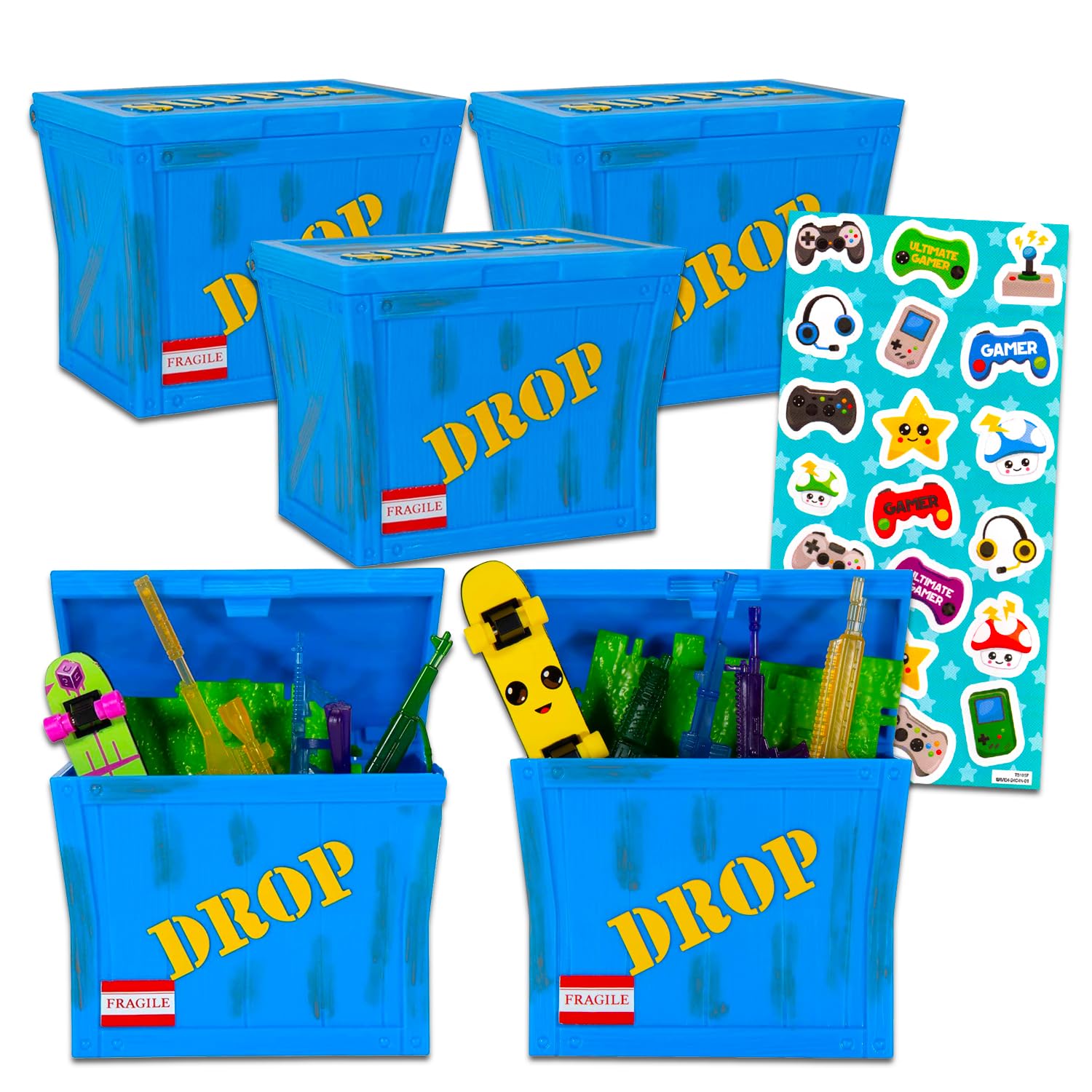 FortniteBlind Box Party Favors - Set with 3 Mystery Toys & Stickers | Fortnite Figurines for Kids