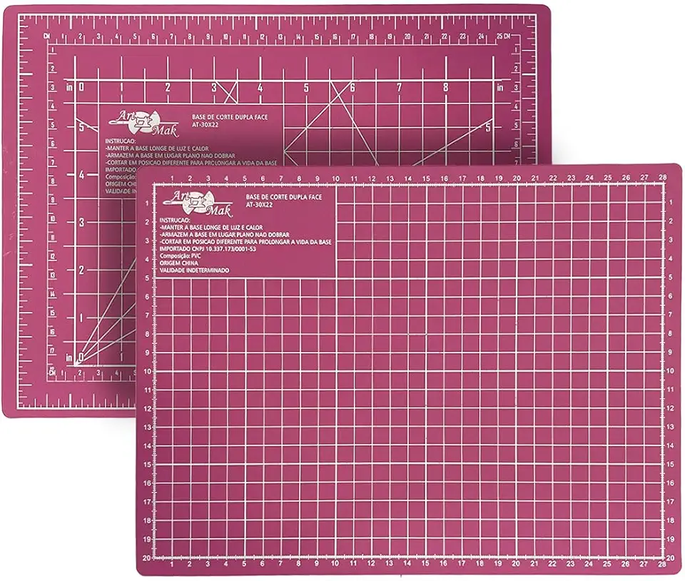 Base de Corte A4 30x22 cm Mesa de Apoio Placa para Corte Costura Patchwork Artesanato (Rosa)