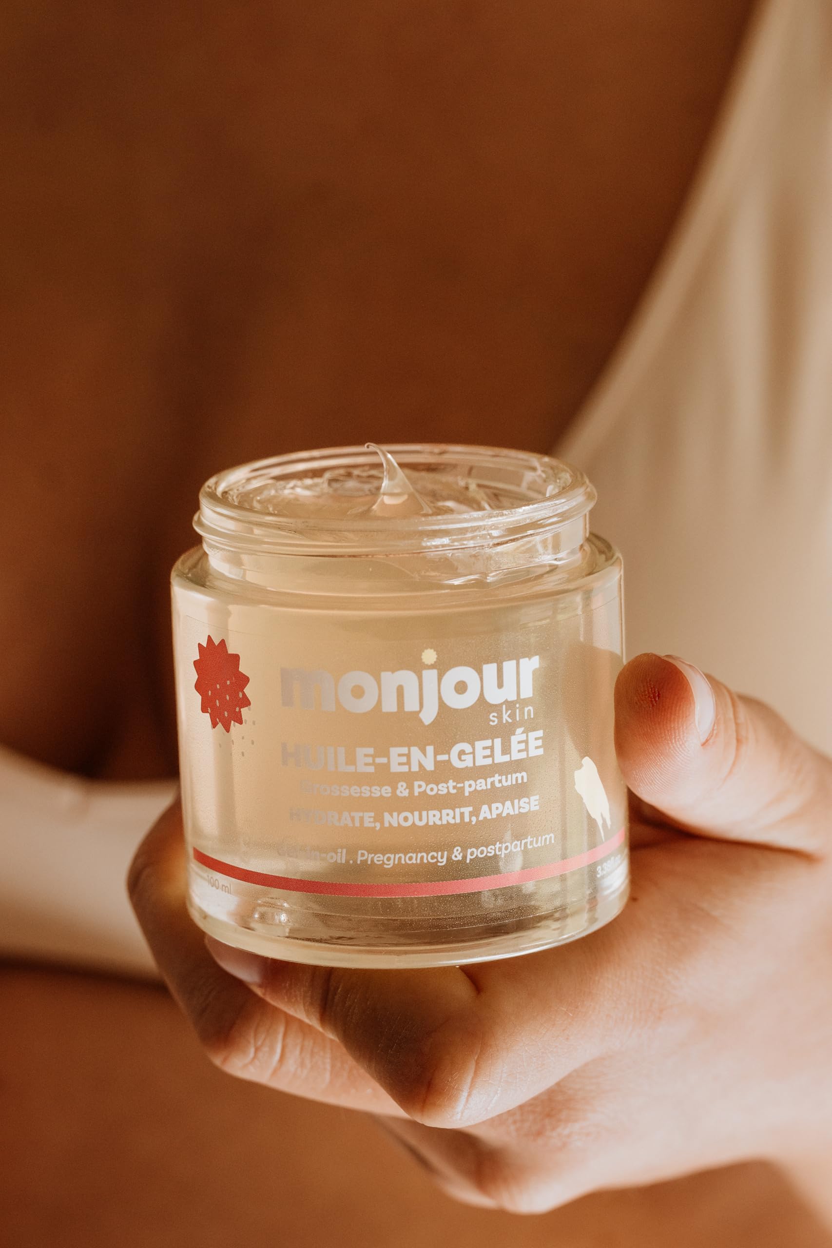 Huile-en-Gelée Grossesse Post-Partum Naturelle 98% Prévention Vergetures Caméline Bio Inca Inchi Nourrit Hydrate Apaise Peau