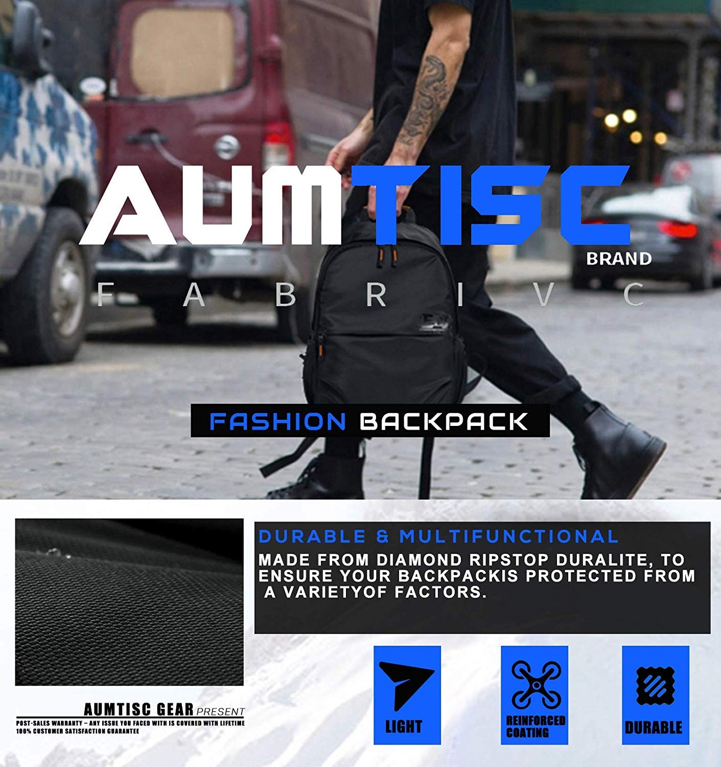 Travel-Backpack College School-Bag Casual Daypack Laptop-Backpack for 15 Inch Computer Lightweight Hiking Camping Black