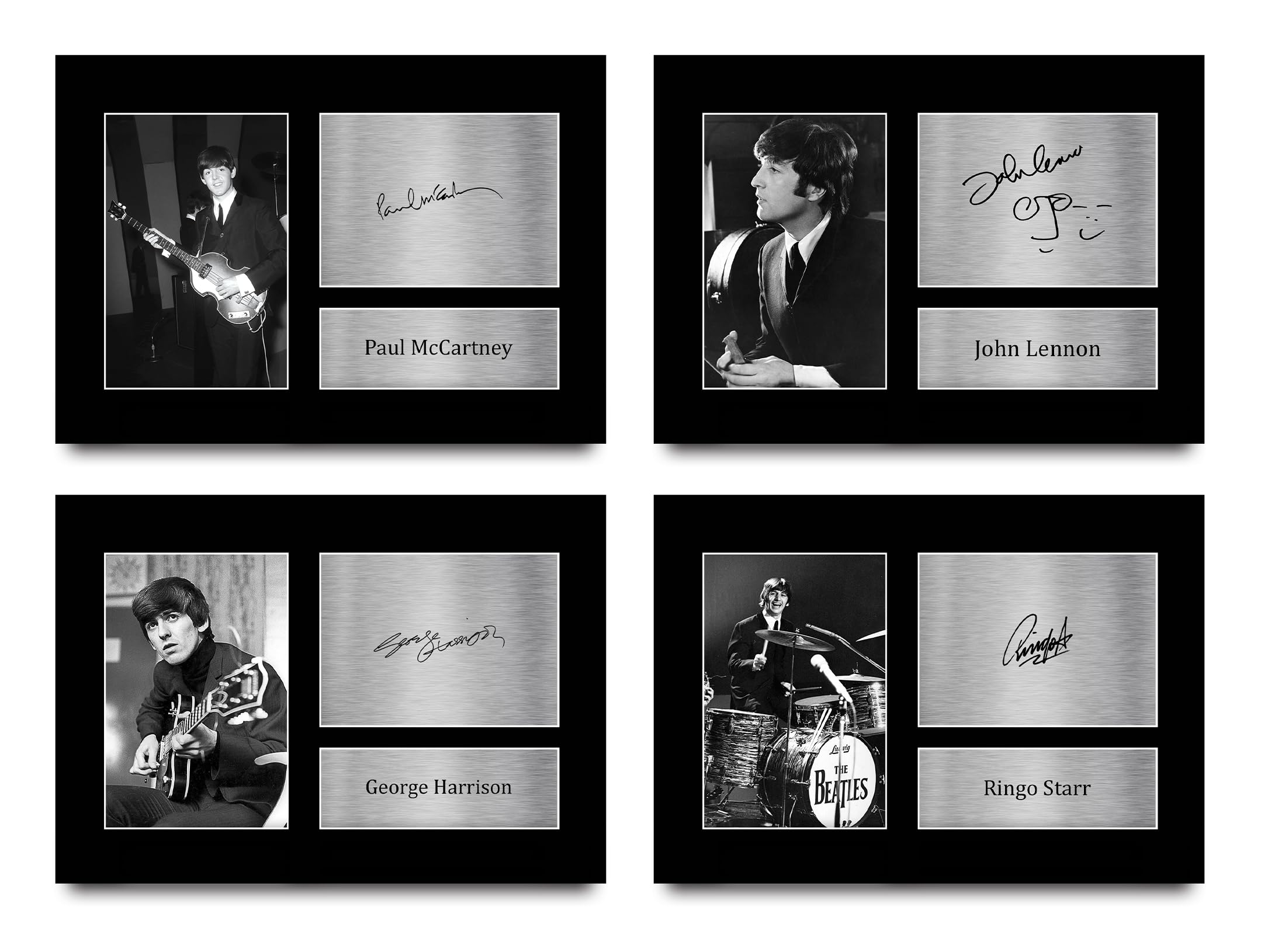 HWC Trading A4 Beatles Collection of All 4 Gifts Printed Signed Autograph Picture for Music Memorabilia Fans - A4