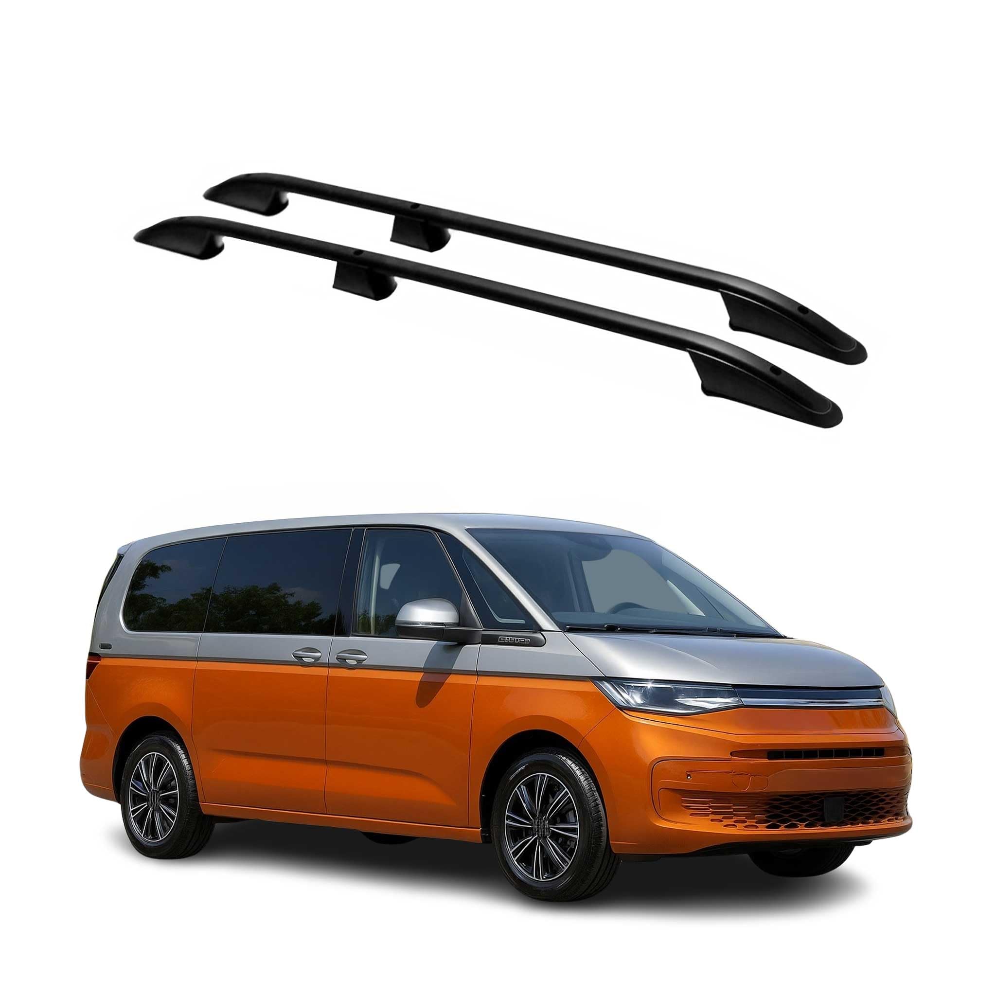 OMAC Relingi Dachowe Relingträger kompatybilny z VW T7 Multivan 2021-2026 Aluminium Czarny 2 Szt