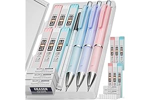 Nicpro 0.5mm Pastel Mechanical Pencil Set with HB Lead, Eraser