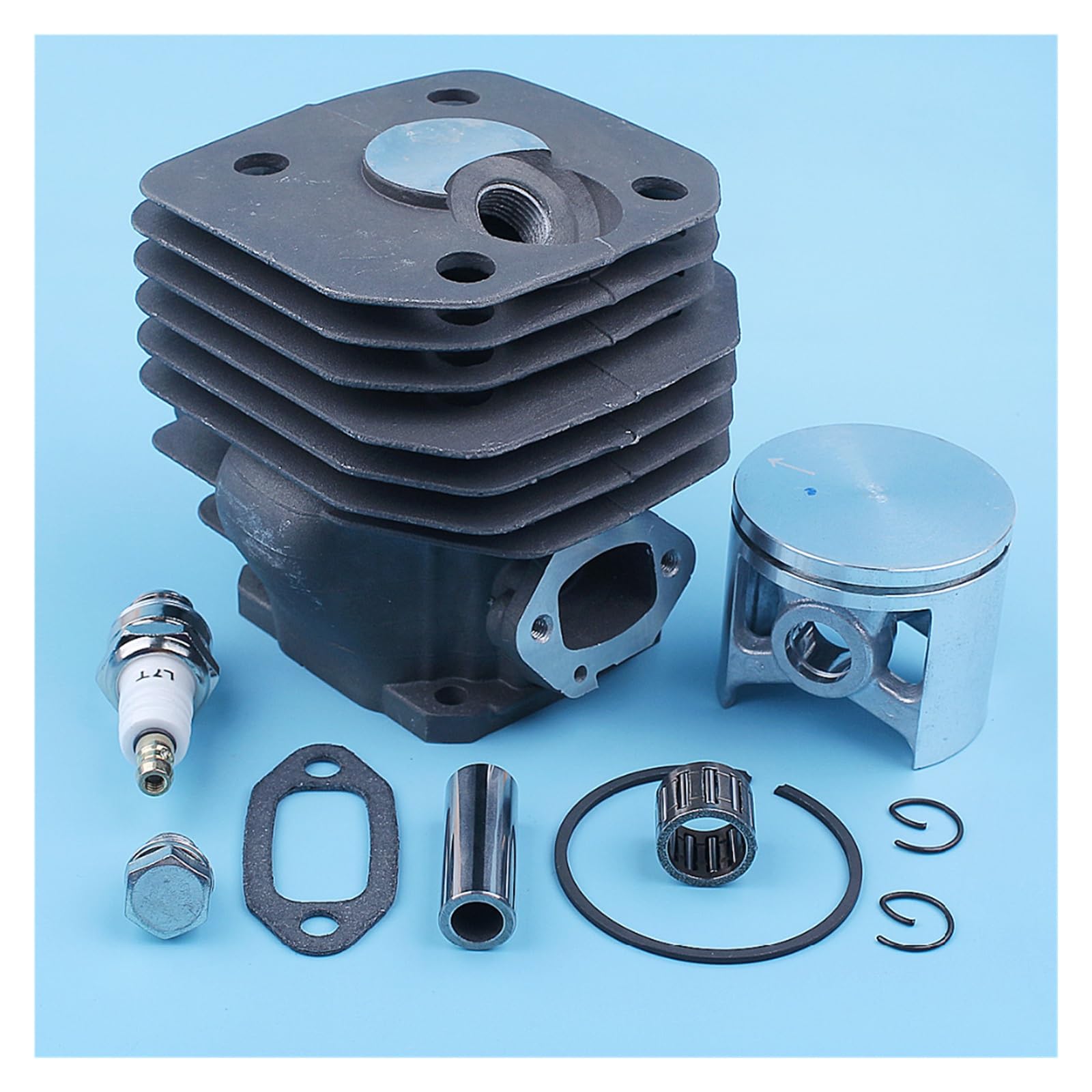 Pistón de Cilindro de 48mm, Kit de cojinete de Pasador de 12mm for Husqvarna 262XP 262 261, Piezas de Repuesto de Junta de Escape recubierta de Motosierra