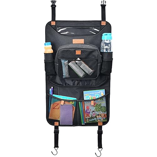 URBANTRANSIT Backseat Car Organizer - Durable & Convenient Car Organizers and Storage for Road Trips & Everyday Travel - Versatile Car Seat Organizer with Clear Tablet Sleeve & Detachable Cooler Bag