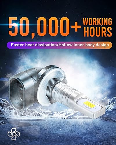 Miniatura 4 de LUYED Bombilla LED antiniebla 881, 6500 K, xenón blanco, extremadamente brillante, 886 889 894 898, repuesto para luces antiniebla, paquete de 2