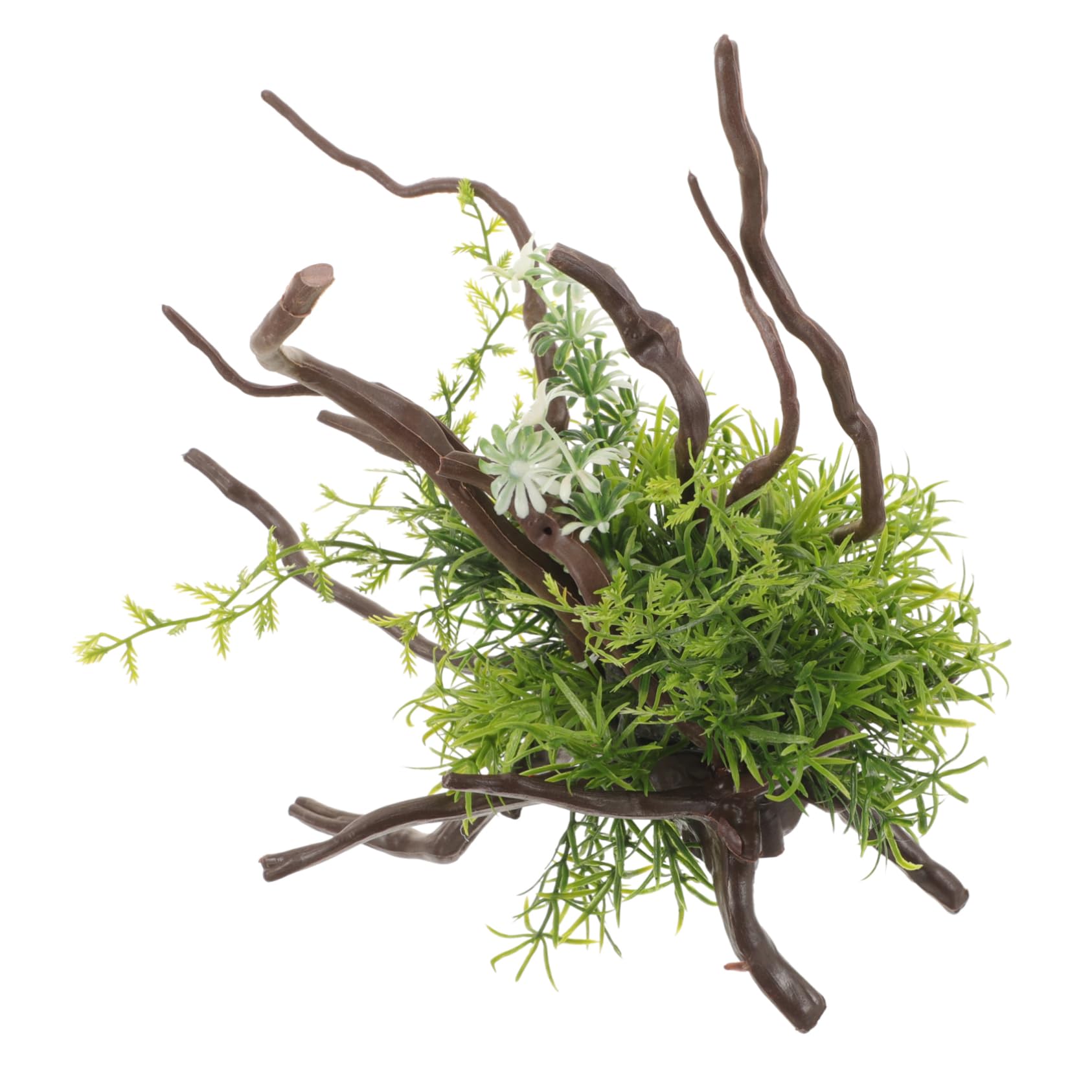 BESPORTBLE 2 Pièces Ornement Aquatique Herbe De Réservoir De Poissons Mini-Aquarium Plantes De Gazon Artificiel Pompe D'aquarium Décorations D'aquarium Aquarium Artificiel Air Trousse Résine