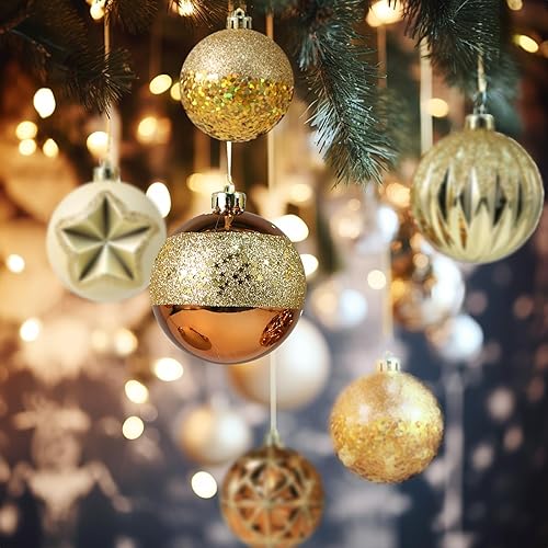 Miniatura 3 de AMS Esfera de Navidad de 18 quilates de 3.150 in, inastillable, grande, adornos colgantes en una caja de regalo, ideal para decoraciones de Navidad