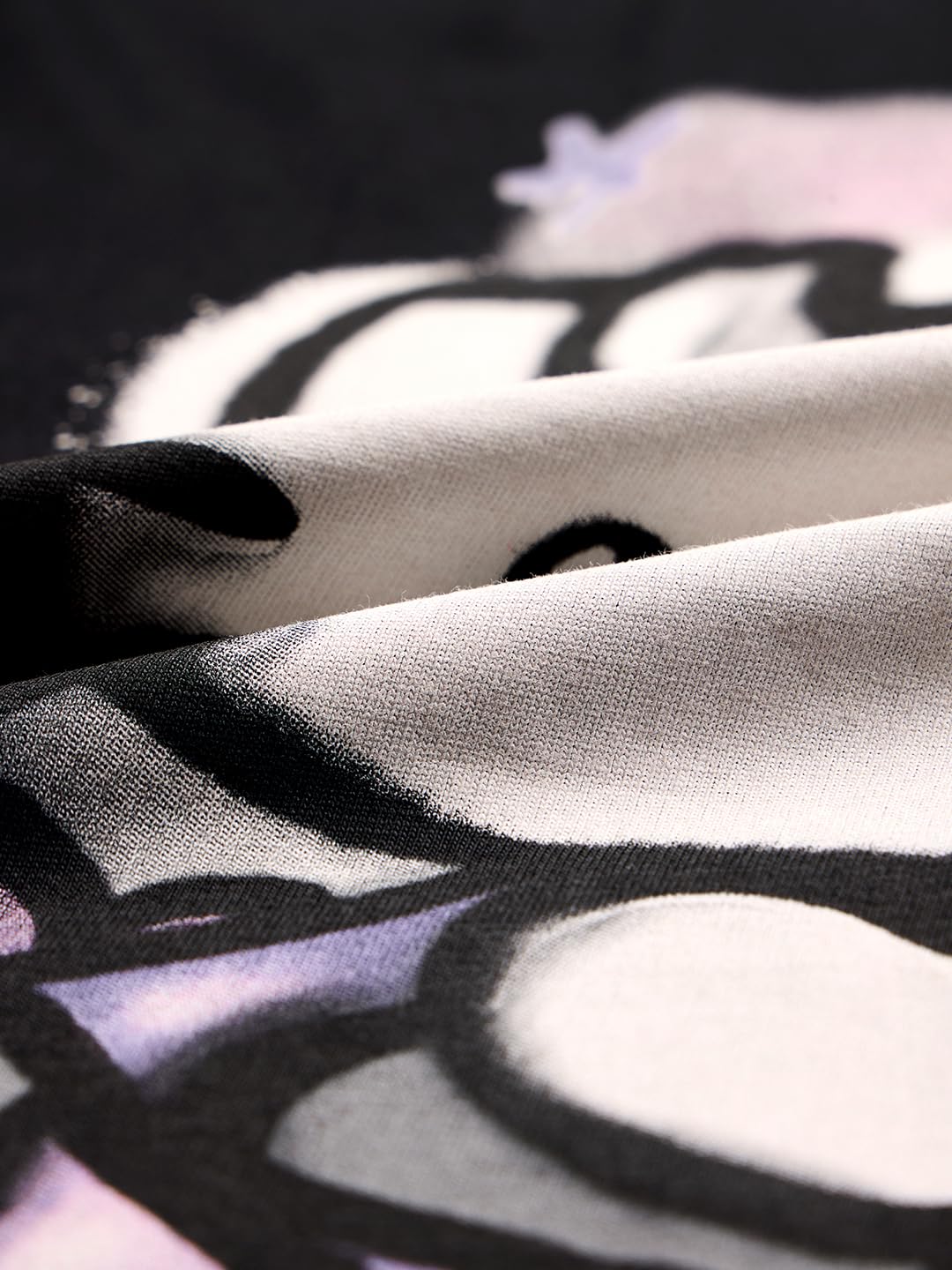 The Souled Store Camisetas oficiales de Hello Kitty Rockstar para mujer y niña, manga corta, cuello redondo, negro, gráfico, de algodón