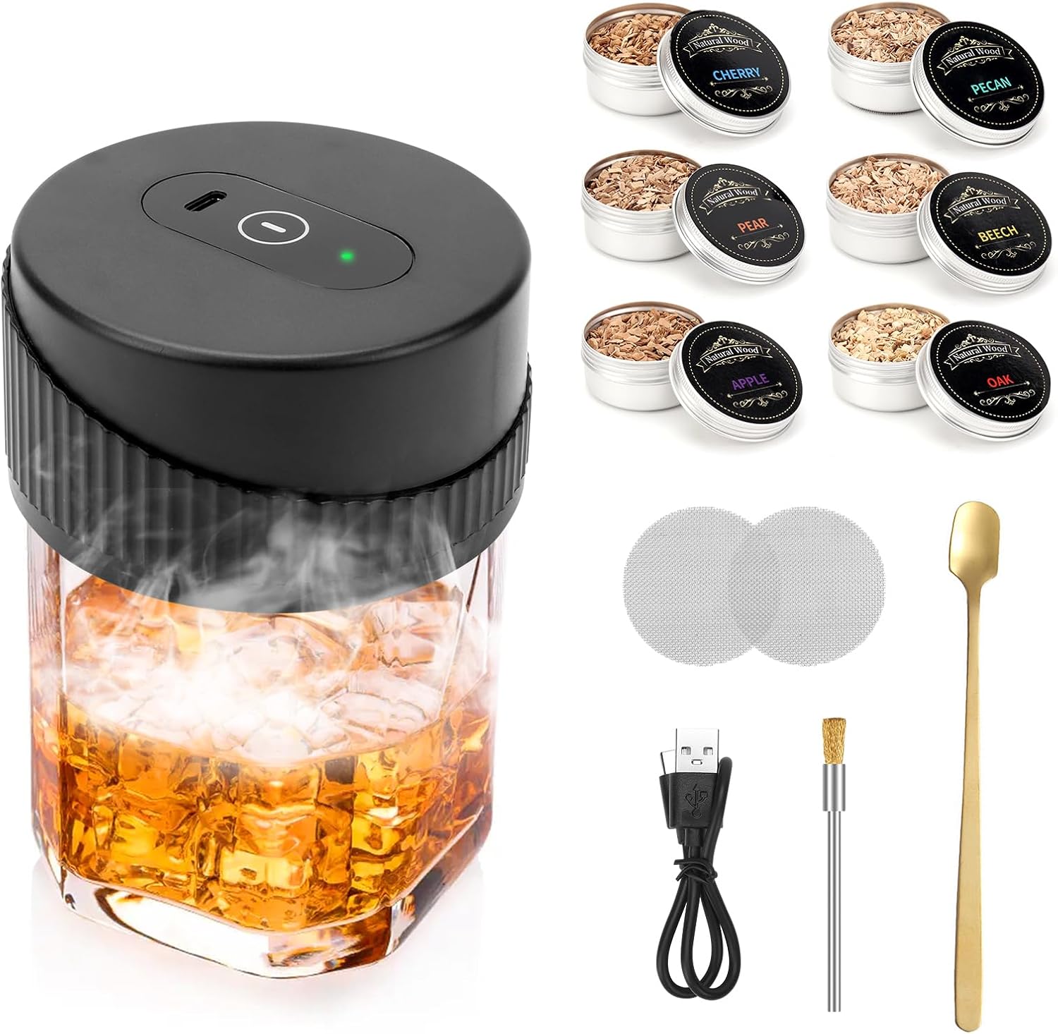 Elektrische Roker Voor Cocktails Met Houten Chips Whisky Smokey Kit Met Ingebouwde Aansteker En 6 Gearomatiseerde Houtsnippers Geen Butaan Nodig Cocktail Smoker Voor Ouderwets Smokpub Kopen Elektrische Roker Voor Cocktails Met Houten Chips Whisky Smokey Kit Met Ingebouwde Aansteker En 6 Gearomatiseerde Houtsnippers Geen Butaan Nodig Cocktail Smoker Voor Ouderwets Smokpub Kopen