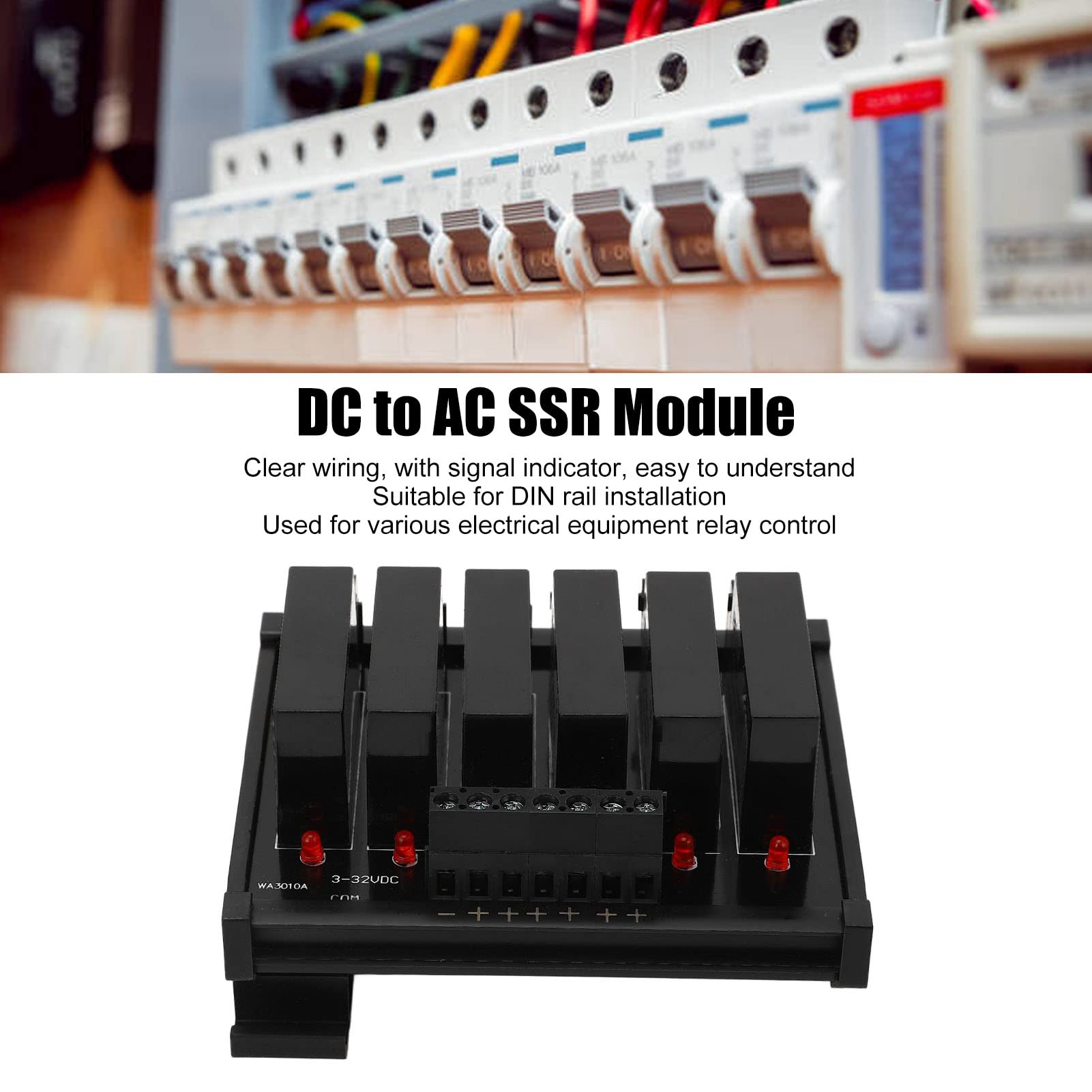 Solid State Relay, DC to AC Simple Installation 6 Channel ABS Resin SSR Module for Factory