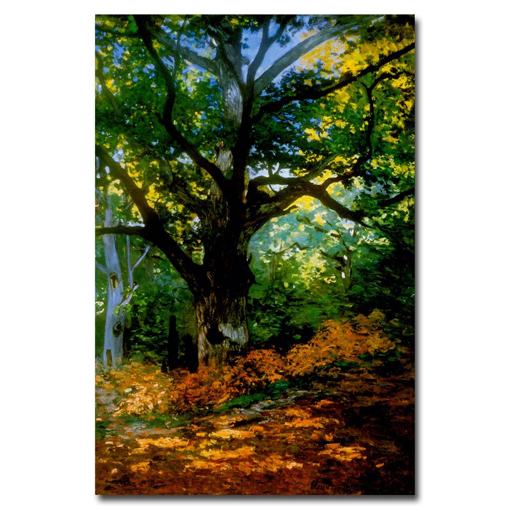 Trademark Fine Art Bodmer Oak Fontainebleau Forest Artwork by Claude Monet 14 by 19-Inch