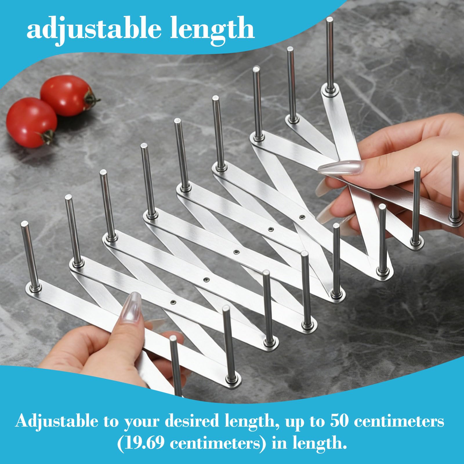 2 Stück Verstellbarer Spareribshalter 7 verstellbare Schlitze, Spareribs Halter Grill mit 4 Klebehaken, Topfdeckelhalter Edelstahl Perfekt für Deckel, Teller und Sogar Zum Grillen