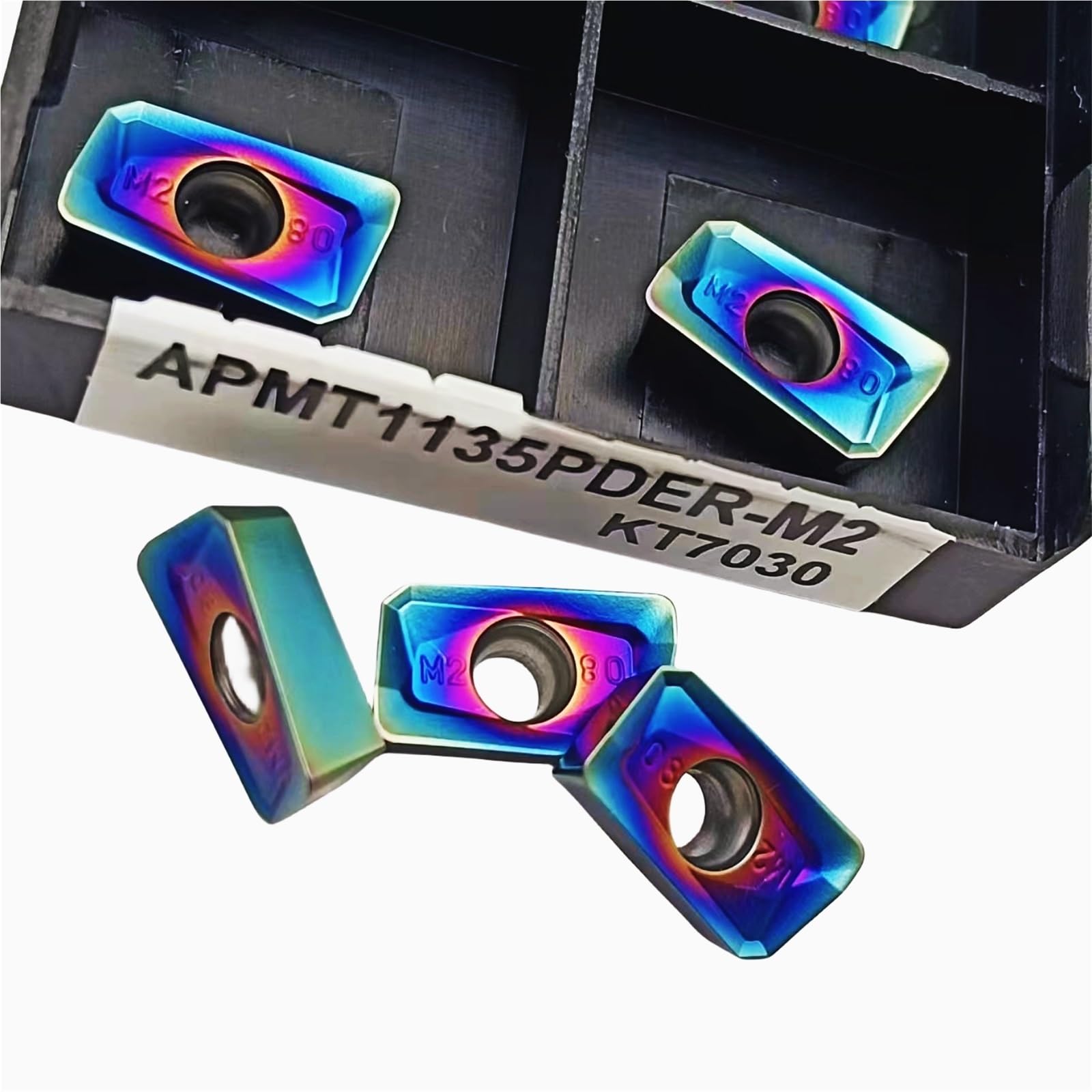 10 Uds. Cortador De Torno CNC, Insertos Carburo Corte, Herramientas Torneado Y Fresado(APMT1135-M2 KT7030)
