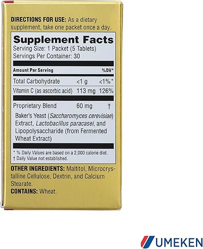 Miniatura 7 de Umeken Lipopo - Lipopolisacárido, beta-glucano de levadura, bacterias del ácido láctico y vitamina C. Fabricado en Japón (30 unidades)