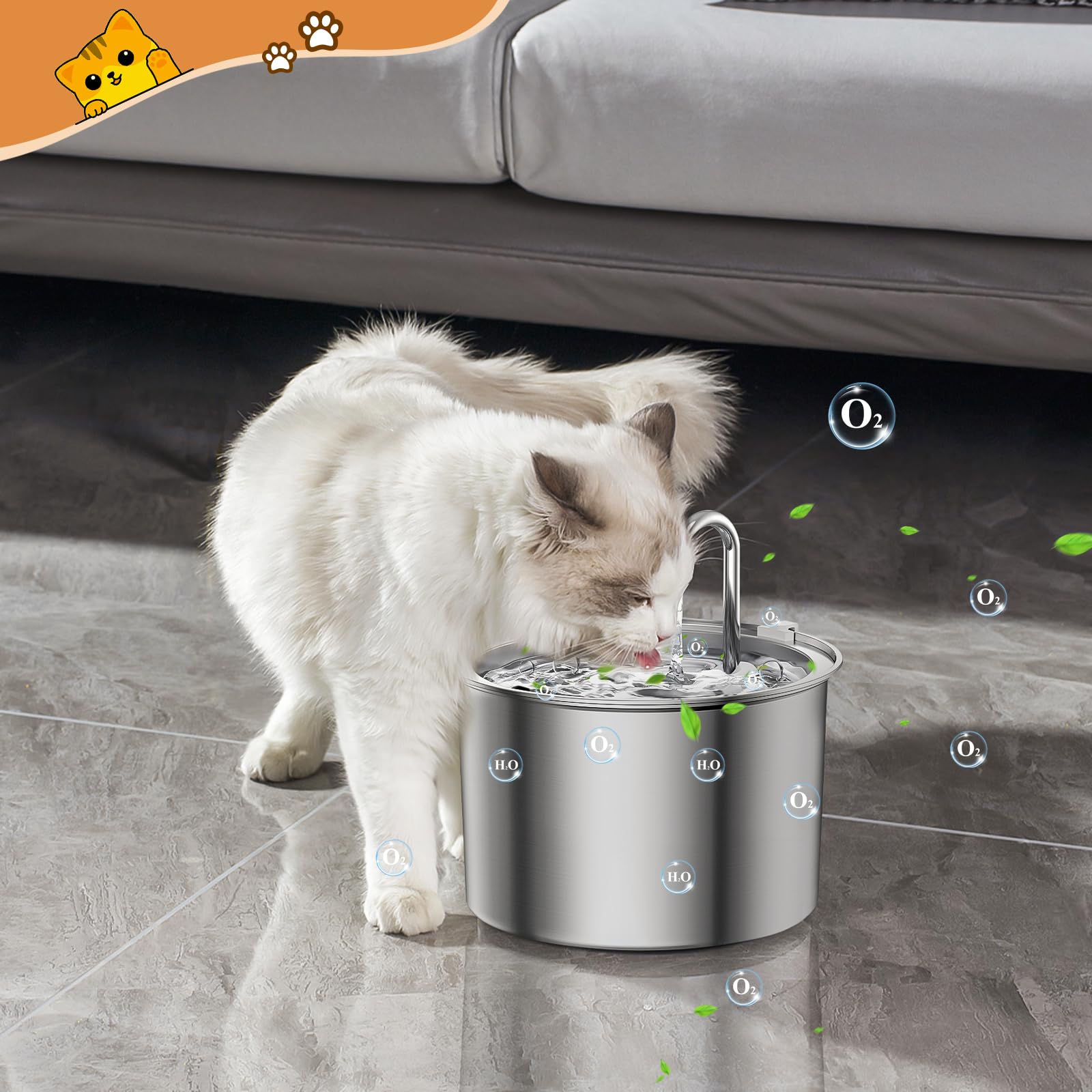 12 Cat Fountain Filters for Oneisall 2L Cat Fountain Stainless Steel PWF-001 - Image 4
