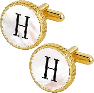 Cuff Links Mens Golden Silver Gunmetal Black, Cufflinks for Men Custom Initial Personalized Mother Of Pearl Mens Cufflink for Shirt Golden Silver Gunmetal Black Cuff Link Shirt for Wedding