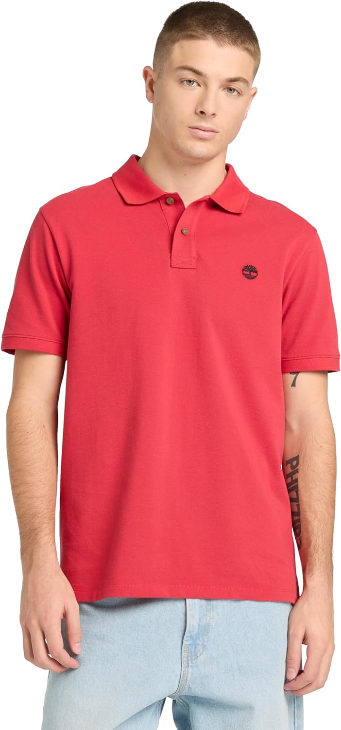 Timberland Men's Oyster River Chest Logo Short-Sleeve Polo Shirt