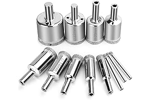 Premium 12-Piece Diamond Tipped Drill Bit Set for Glass, Ceramic, Stone, and More