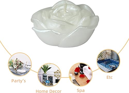 Miniatura 8 de Zest Candle Velas flotantes de 12 piezas, 3 pulgadas, rosa blanca