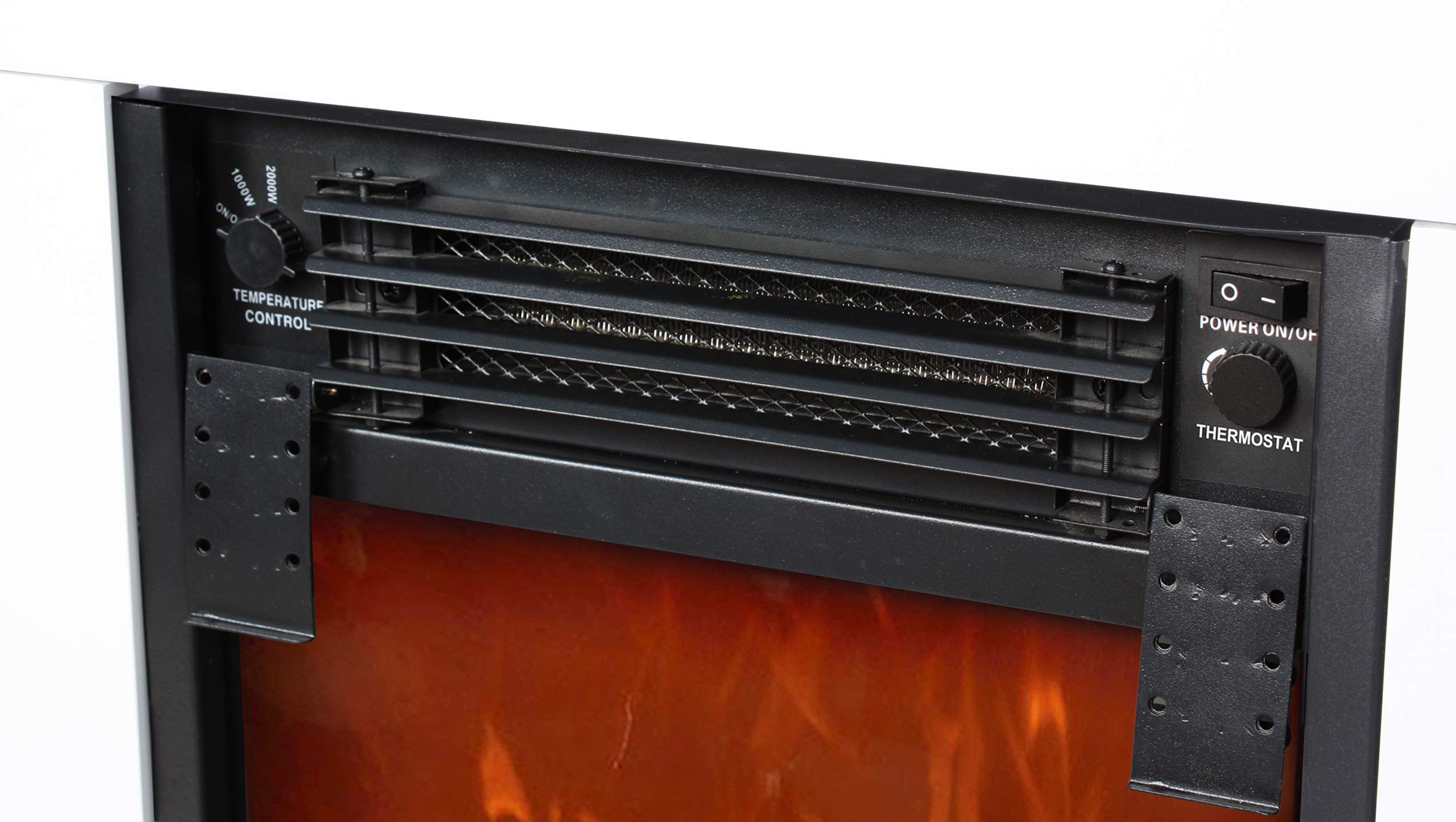 Kominek elektryczny "MALMÖ" firmy El Fuego® piec kominkowy dekoracyjny kominek grzejnik AY 630 z oświetleniem LED i funkcją ściemniania