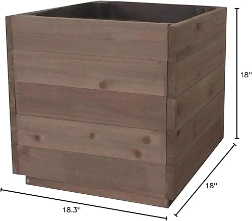 Miniatura 5 de Zylina Maceta de canal para interiores y exteriores, 18 x 18 x 18.3 pulgadas, para porche, patio, balcón, terraza o jardín