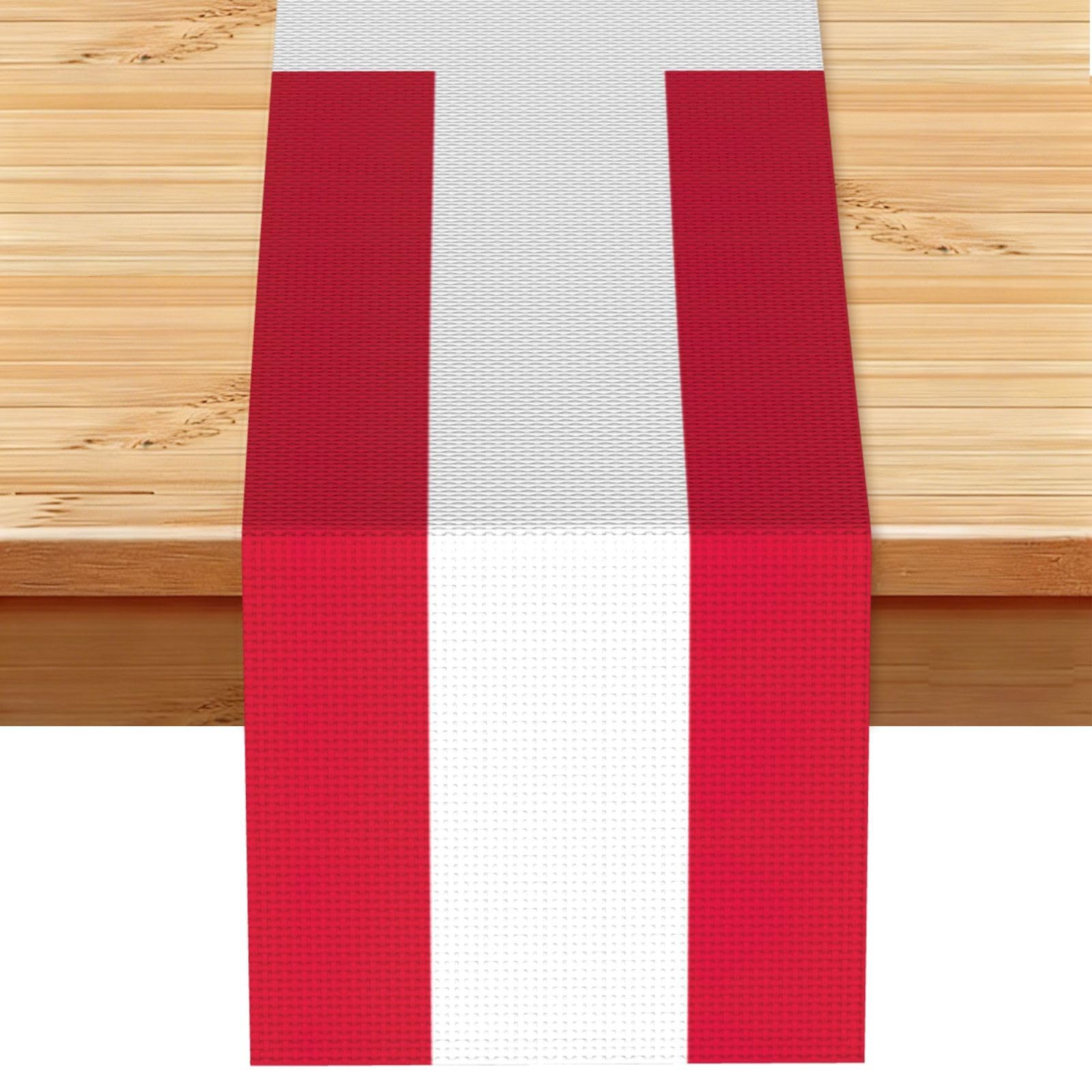 Danish flag Printed Table Runner 13 x 72, Wrinkle Resistant Decor for Dining Table Coffee Table Fireplace