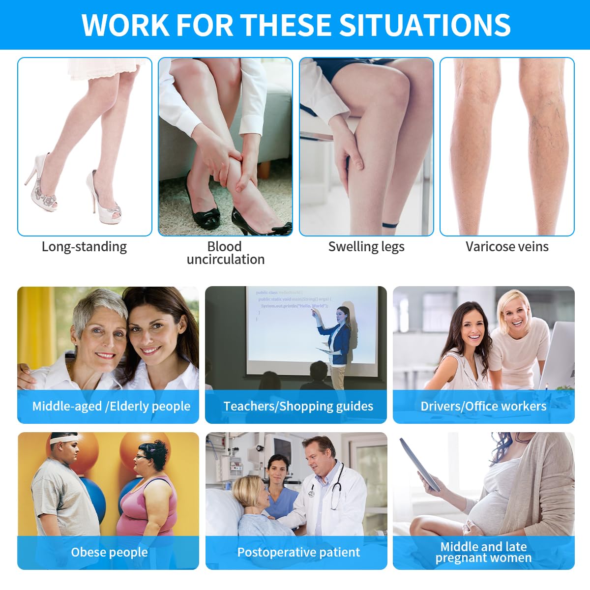 2 Paia Opaco Compressione Collant 20 30 mmHg per le Donne Aiuto a Varcoise Vene gambe Edema Gonfiato Punta Chiusa Gradiente Supporto Calze