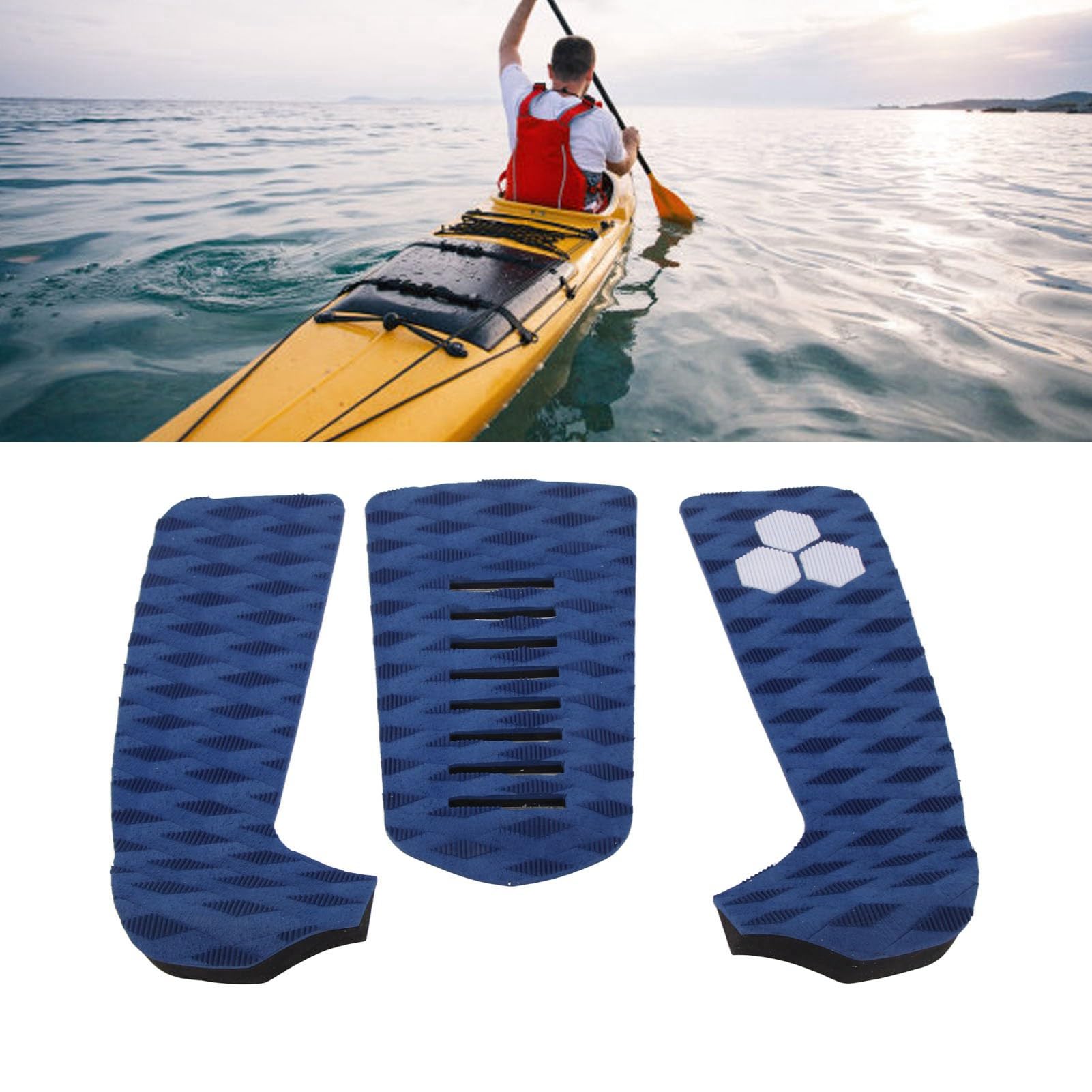 JAOCDOEN Surfboard Deck Grip Surf Deck Traction Pad EVA Trimmable Anti Slip Strong Grip Versatile Surfboard Accessory for Yacht Longboard Paddleboard (Blue)