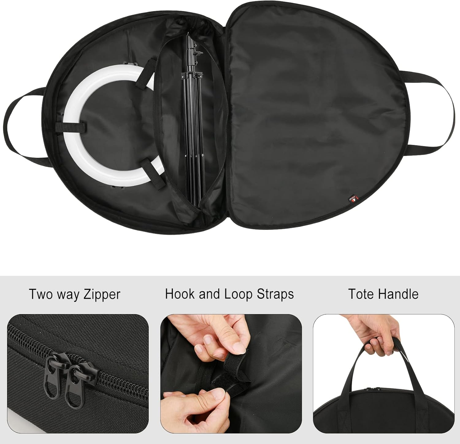 TXEsign Ring Light Case for 10" Selfie Ring Light & Tripod Stand - Protective Storage Bag for YouTube, TikTok & Self Portrait Shooting