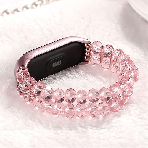 Miniatura 4 de WAITAO Pulsera de reloj para mujer y niña, estilo cristal, para Mi Band 6, 5, 4, 3, correa de reloj para MIband Jewelry, cinturón elástico de muñeca