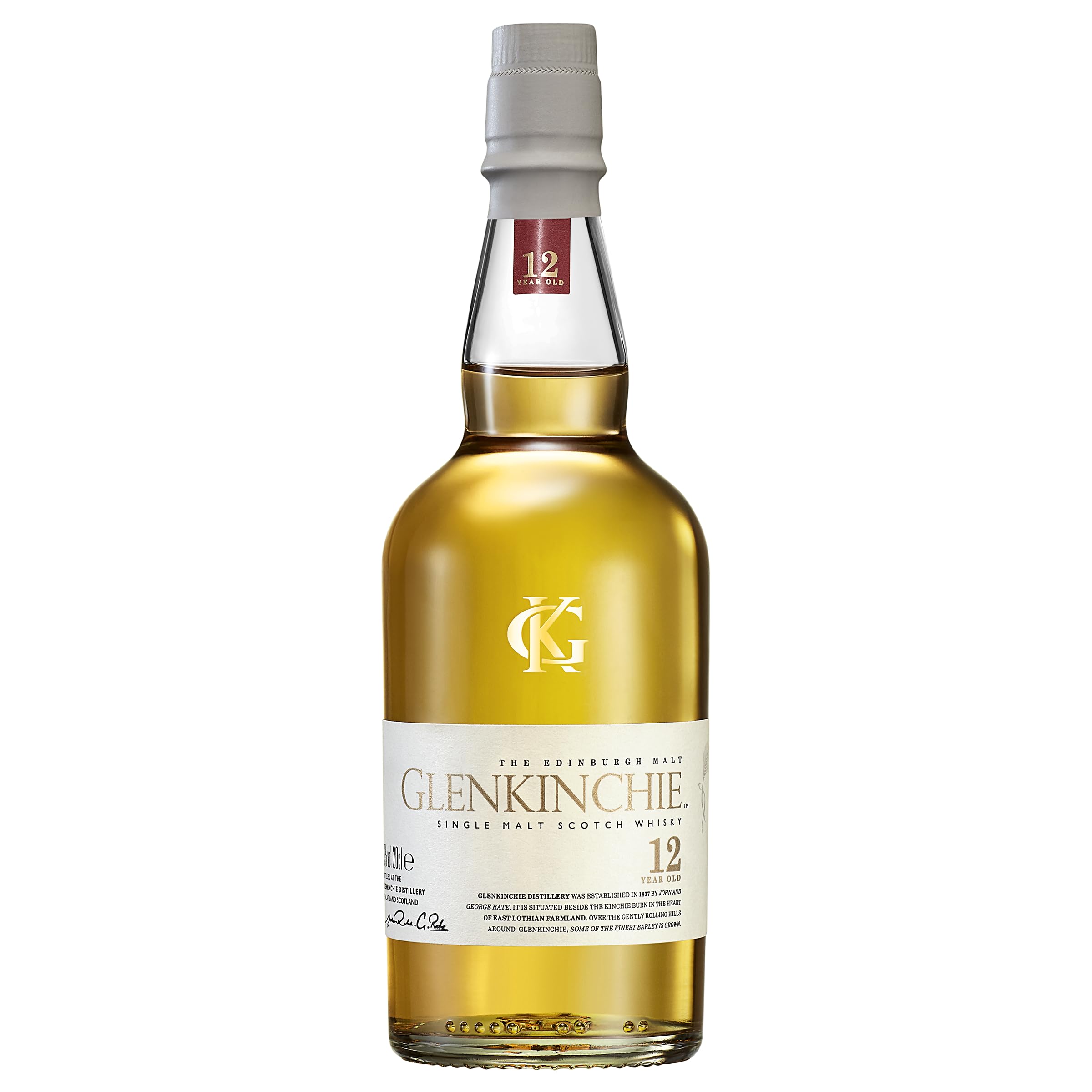 Glenkinchie 12 Year Old Single Malt Scotch Whisky | 43% vol | 20cl | Light Bodied | Sweet & Creamy | Single Malt Whisky Matured at Least 12 Years | Scotch Whisky | Herbal | Drying Finish