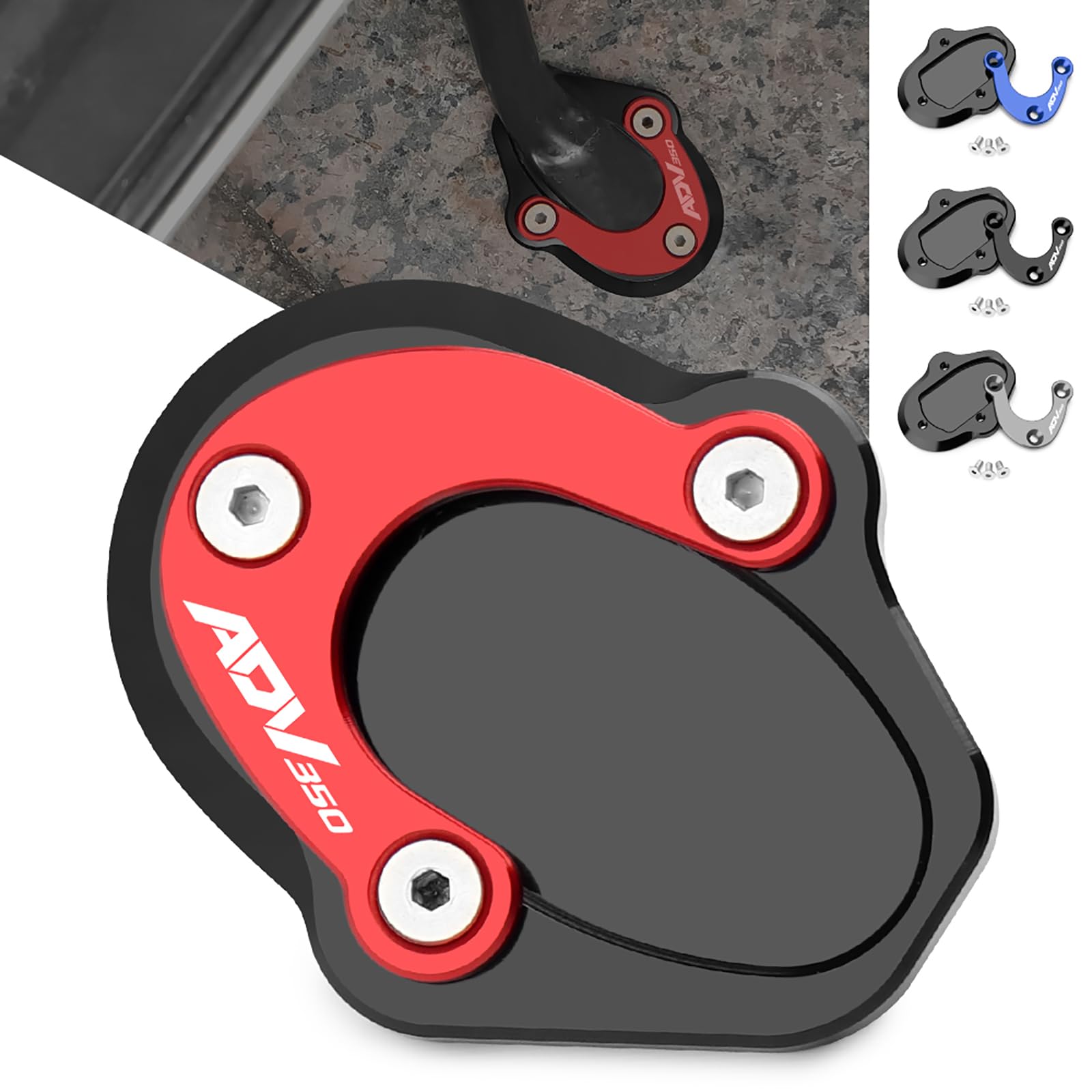 Support de Plaque de Support de Béquille Latérale Aluminium Plaque Agrandir Pad Pour Moto ADV350 ADV 350 2022 2023 2024