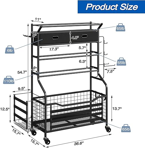 Miniatura 3 de GAOMON Equipo de gimnasio para el hogar, equipo de fitness para entrenamiento de gimnasio en casa, estante de almacenamiento de fitness en casa,
