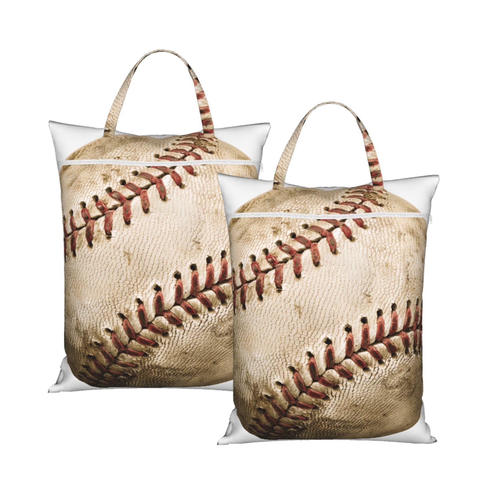 Large Travel Laundry Bags,Baseball 1 Print with Handle Foldable Laundry Bag for Holidays Gym Swimming and Family Trips, 2Pcs