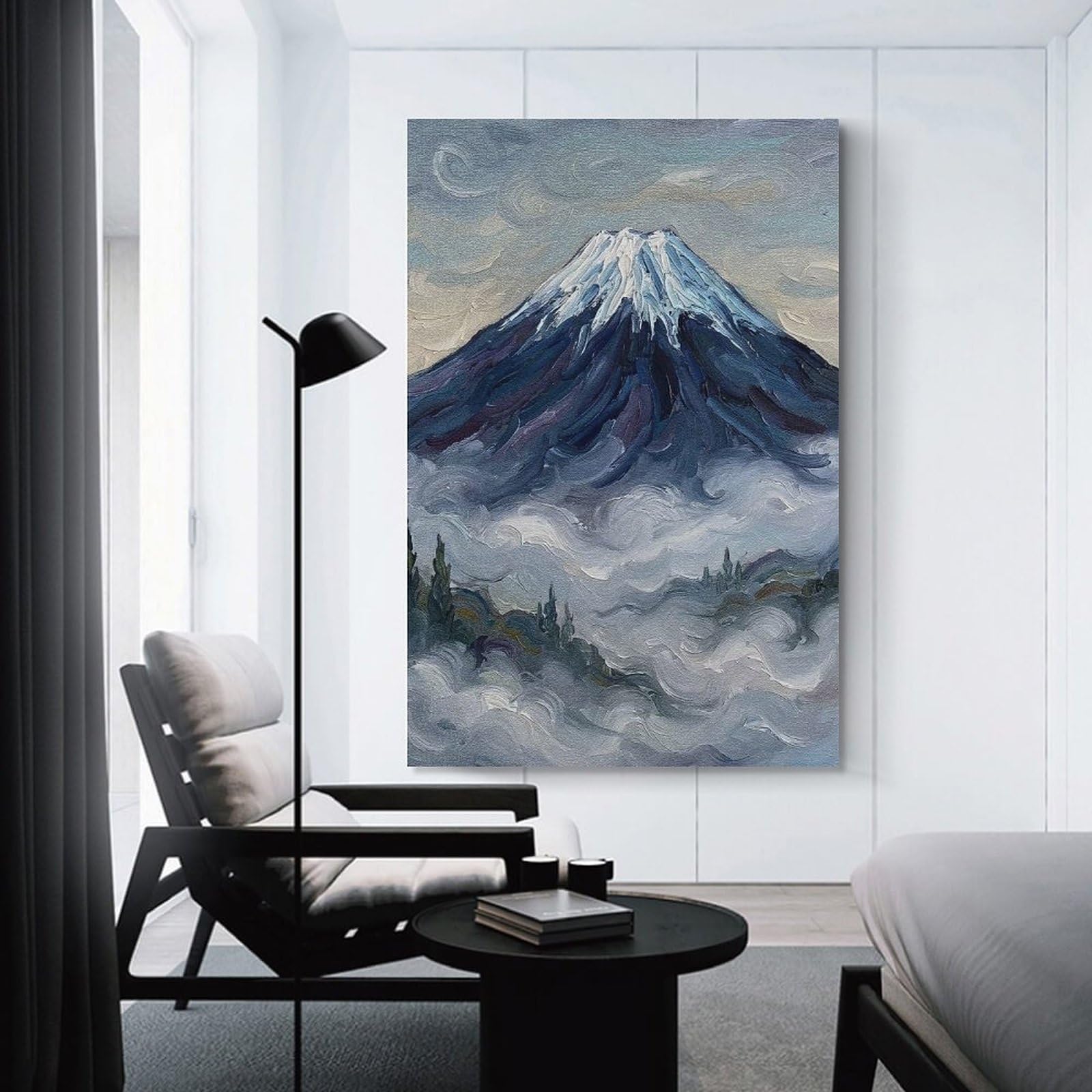 Junmoney Mount Fuji in Clouds Home Decor Wall Art, 08x12inch(20x30cm), for New Homes, Bedrooms Or Workspaces, Gift Idea for Housewarming And Birthdays