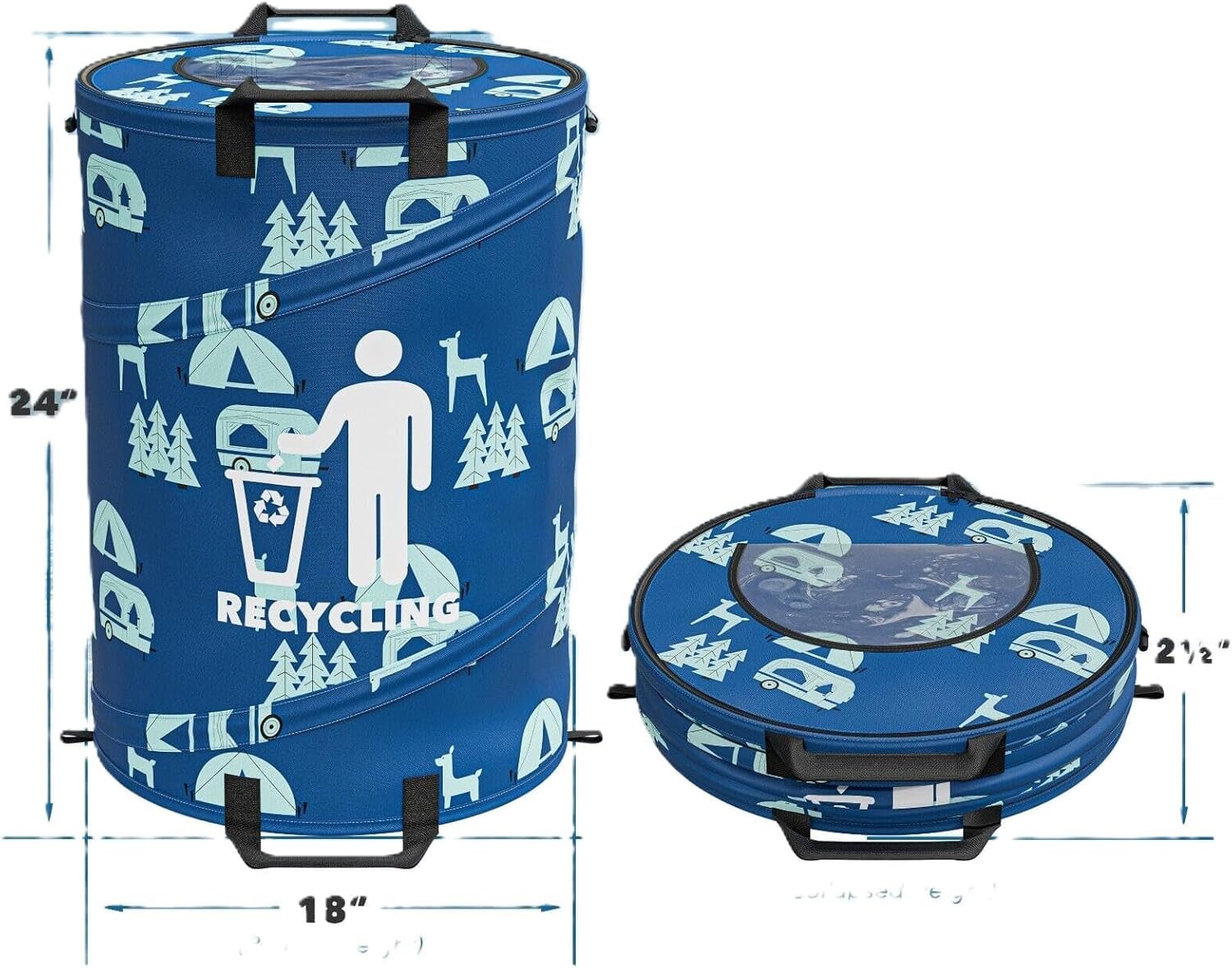LCWCBR Collapsible 30 Gallon Garden Waste Bag Pop-up Reusable Yard Leaf Bag Holder LCW-CBR